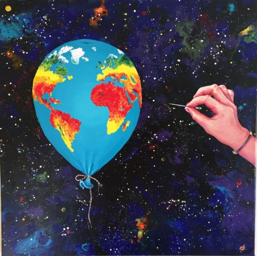 Balloon depicted as our planet Earth