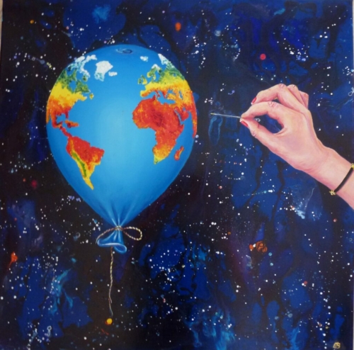 Balloon depicted as our planet Earth