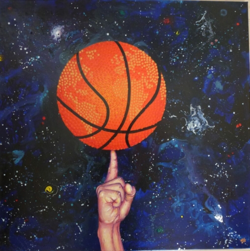 Basketball depicted as our planet Earth