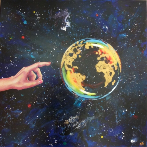 Soap Bubble depicted as our planet Earth