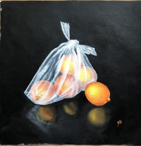 A bag of oranges - beautiful acrylic painting