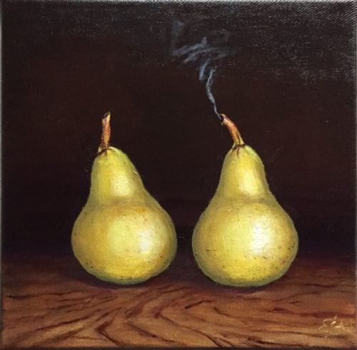 Smoked pears surrealistic